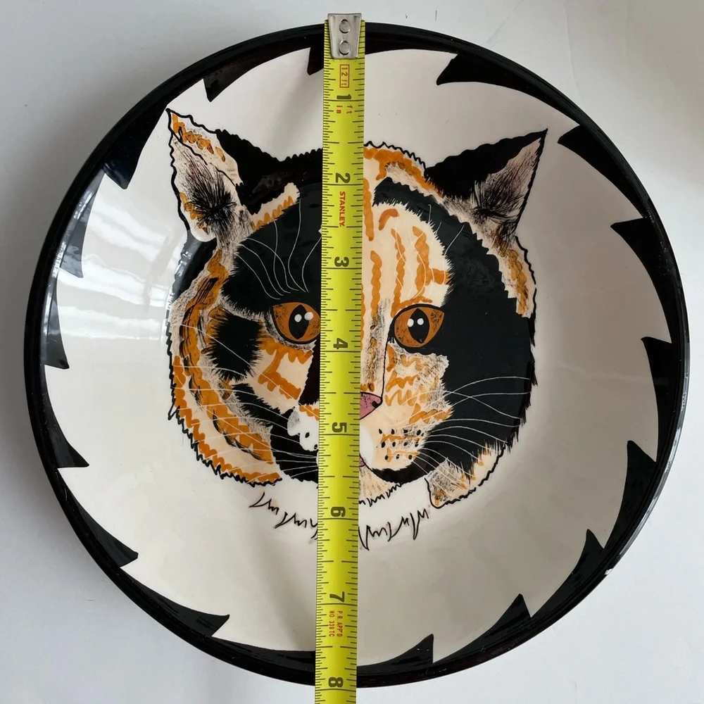 Cats by Nina Black and Orange Cat 8” Bowl - Picture 3 of 5